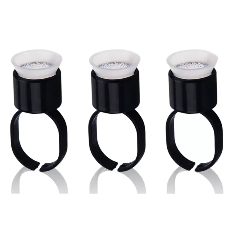 Microblading Pigment Glue Ink Rings With Sponge Cups Ring Permanent Makeup Eyelash Extension Glue Holder Eyebrow Tattoo