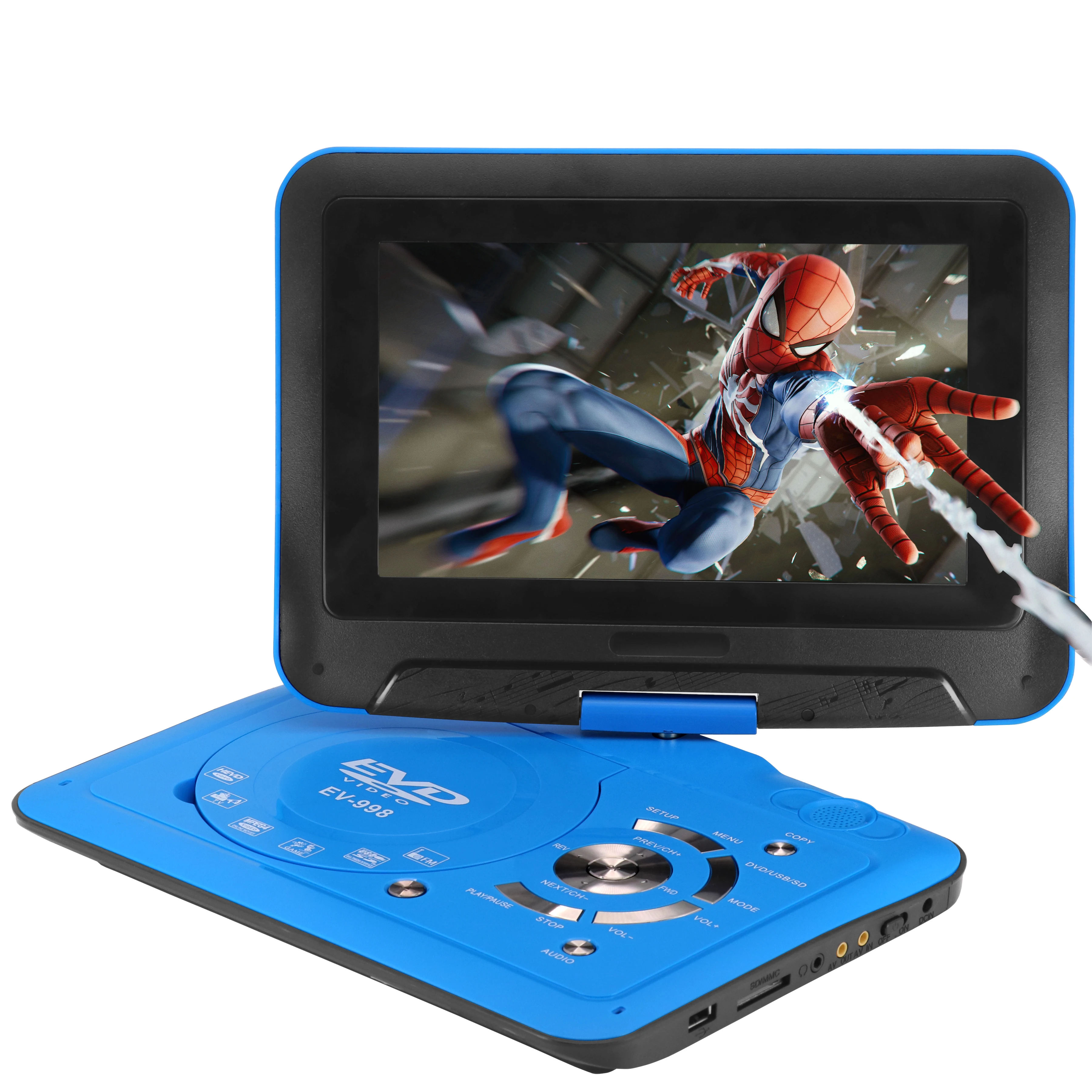 9.8 Inch MP5 FM TV EVD VCD Game Photo SD USB 3D Portable DVD Player with TFT screen