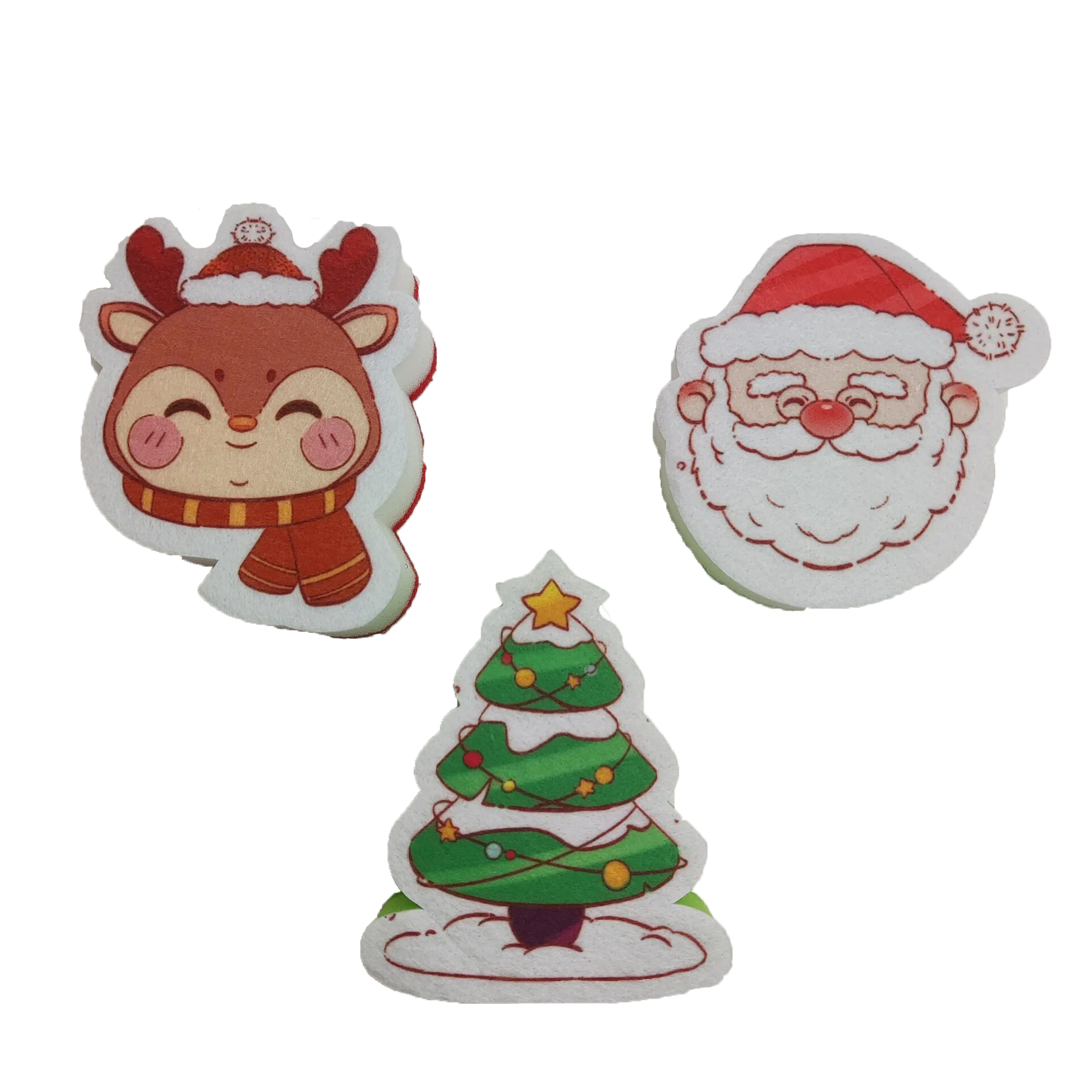 Custom  Reusable Kitchen Scrub Sponge Dish Cloths Pot Wipe Scouring Pad Dishwashing Sponges Cartoon Compressed Sponges