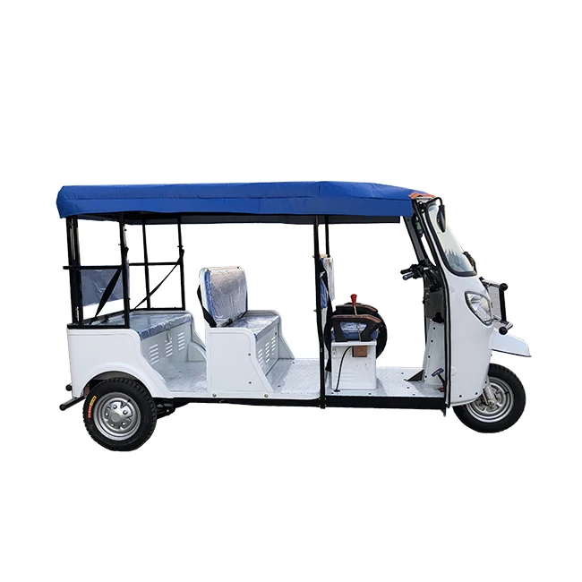 Lithium battery powered auto rickshaw 6 passenger seats with safety belts