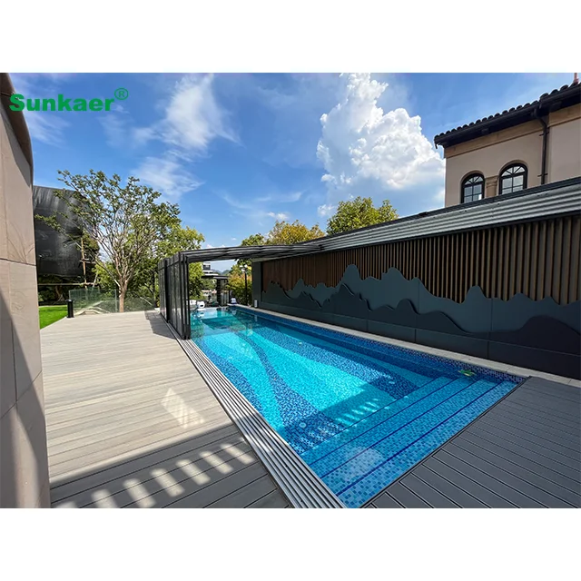 High Strength Customized Polycarbonate Swimming Pool Cover Retractable Enclosure UV/Rain/Snow Resistance Top Pool Cover