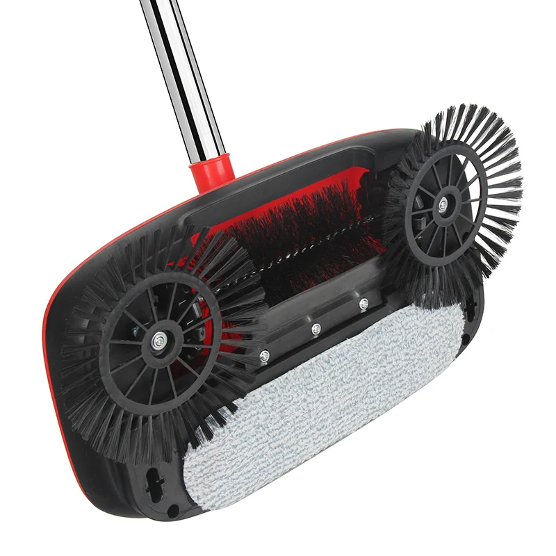 Witorange Cleaning Roto Hand Push Floor Sweeper Sweeper Broom Stainless Steel Plastic 3 Sections Yellow,red Color Box Everyday