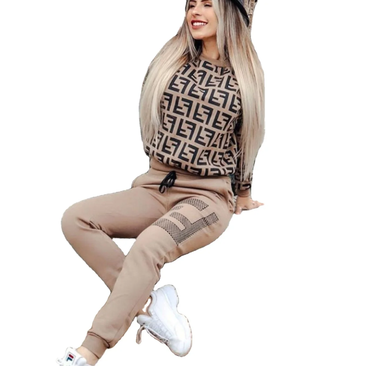 2021 Cotton Woman 2 Piece Stack Tie Dye Jogger Set For Lady