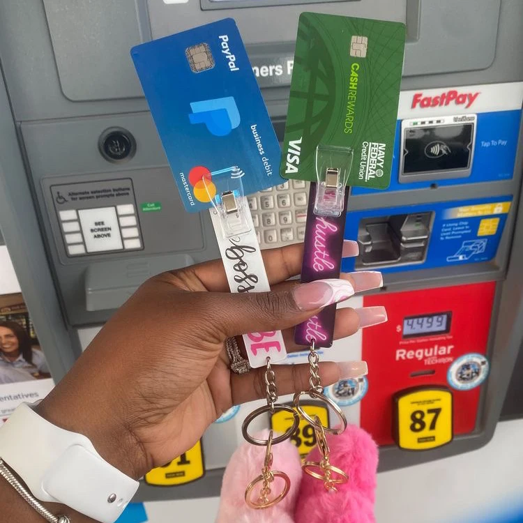 Оптовая продажа граблеры для кредитных карт Bling ATM брелоки акриловые дебетовой карты