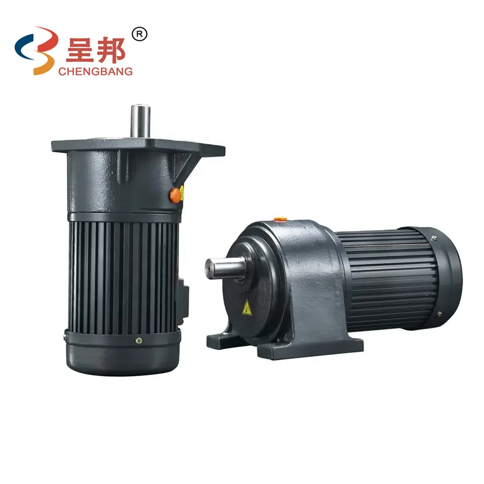 Foot Mount Shaft Dia 18mm 22mm 28mm 32mm 40mm 50mm 100W ~ 3700W Horizontal Vertical Single Phase 3-Phase AC Helical Gear Motor