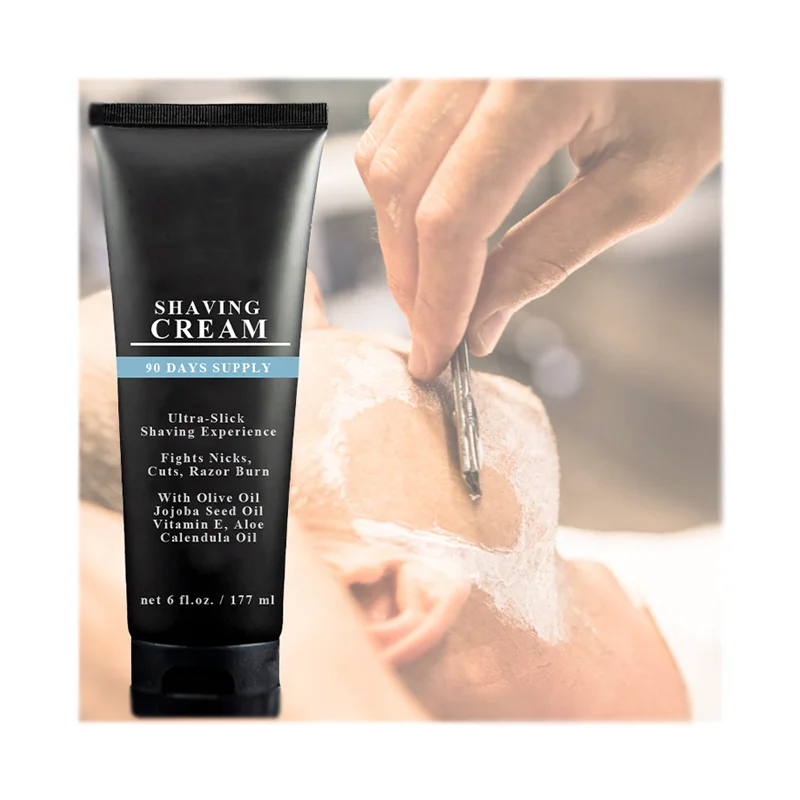 Barber Grade Shaving Cream Ultra-Slick Shave Butter Fights Nicks Cuts Razor Burn With Olive Jojoba Vitamin E Aloe Calendula Oil