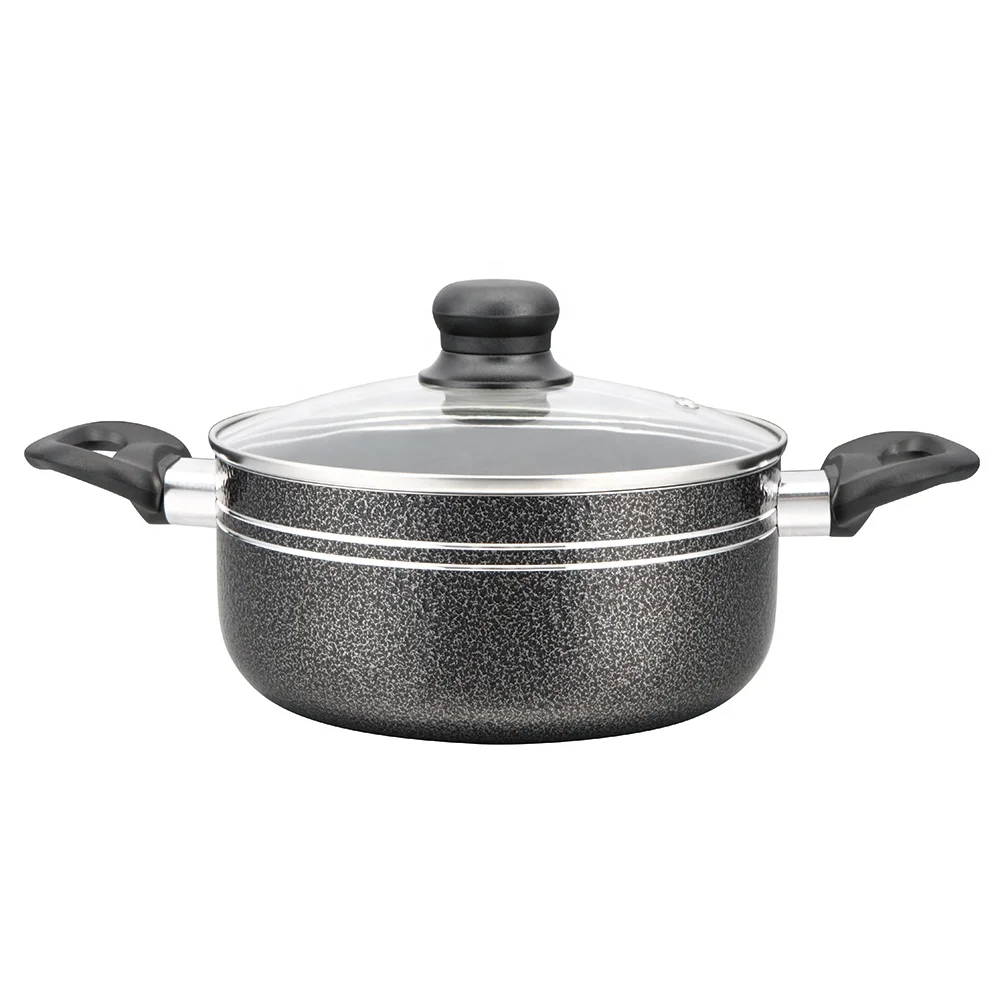 7pcs eco-friendly black powder coating nonstick cookware set