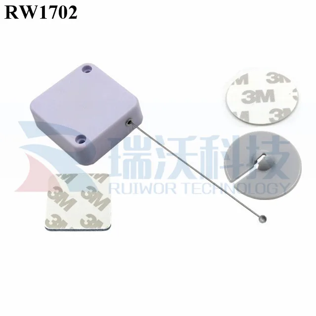 RW1702 Anti-theft Recoiler with Split Round Base install by adhesive tape sticker