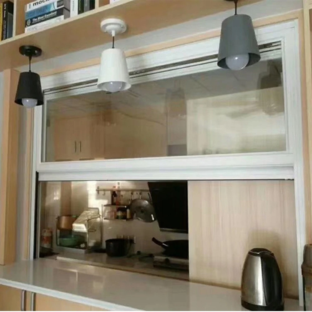 Soundproof Tempered Glass Vertical Sliding Window Thermal Break Aluminum Top Double Hung Windows With Grill