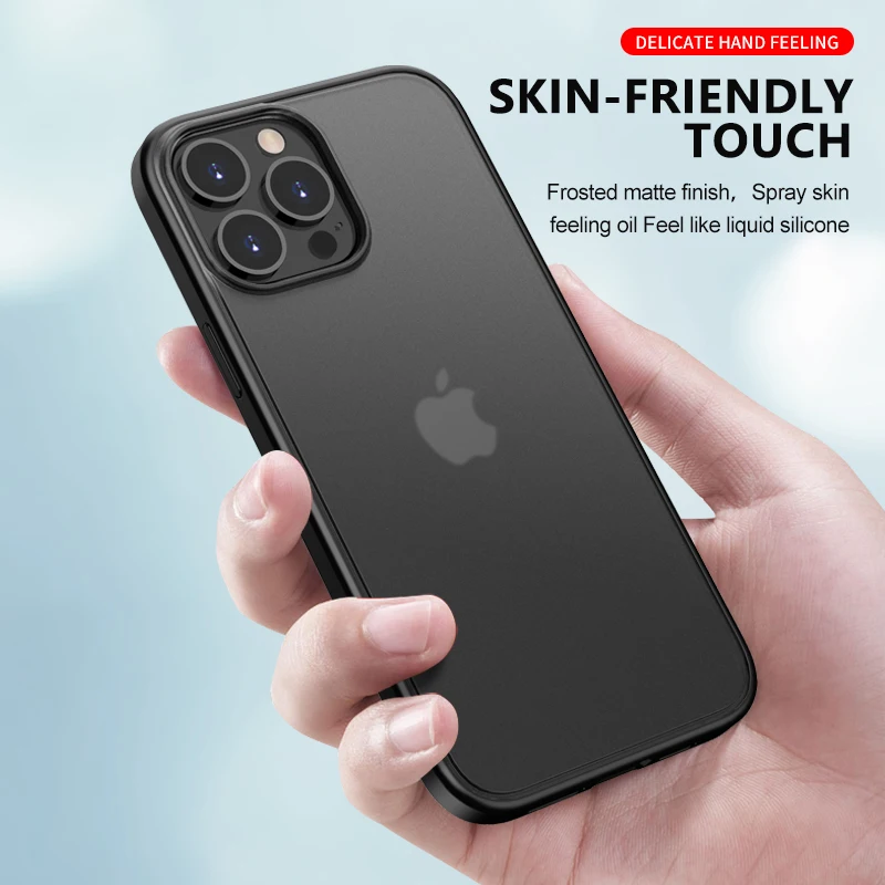 Matte Anti-knock Back Cover Shell Heavy Duty Protection Shockproof Case for iphone 13 12 11 Pro Max Mini X XS XR