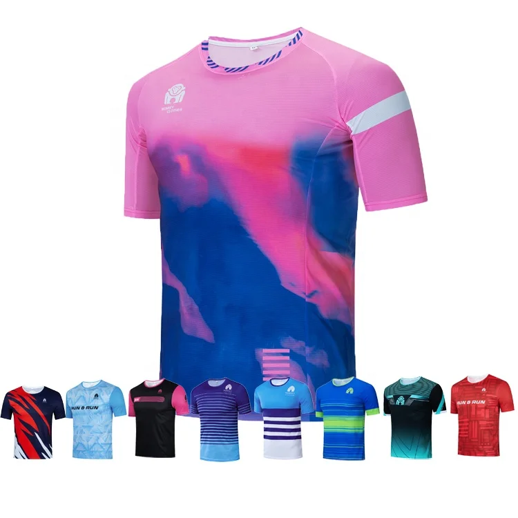 OEM Custom 100% Polyester Marathon Running Shirts Sublimation Jersey Outdoor Cool max T Shirt For Unisex