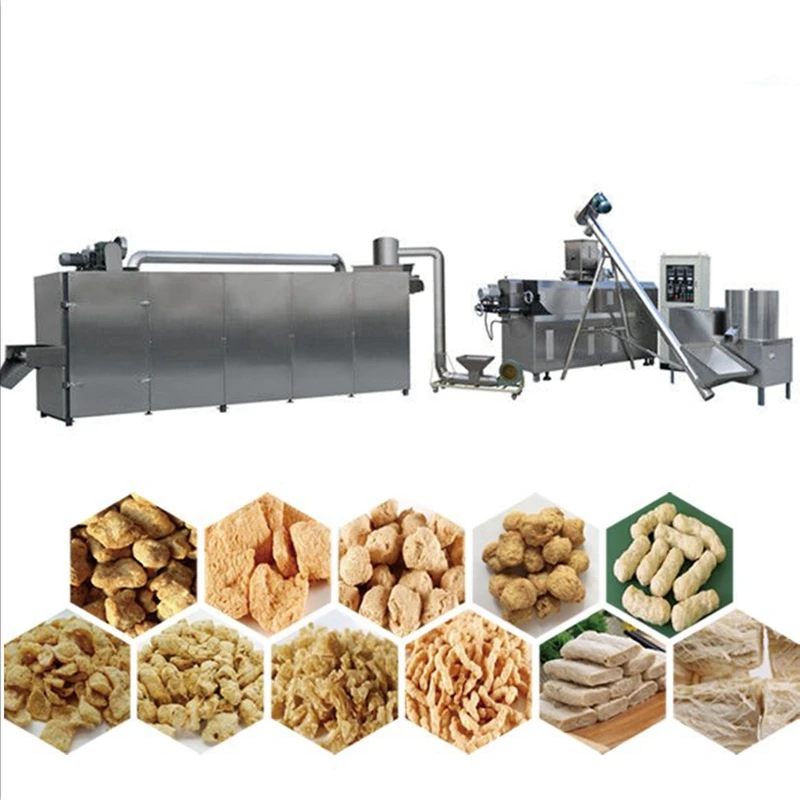 Textured soya protein making machine soya chucks machine soya meat processing line