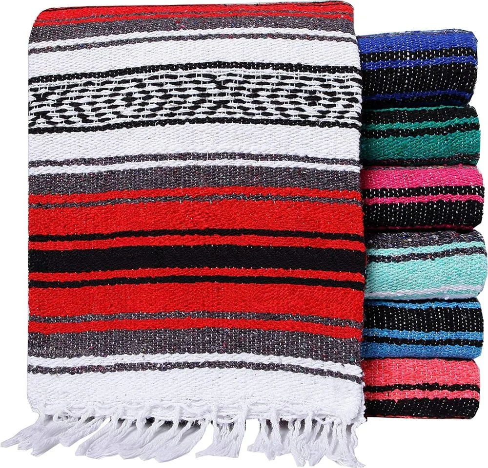 
High density yoga gymnastics towel colorful cotton yoga Mexican blankets 
