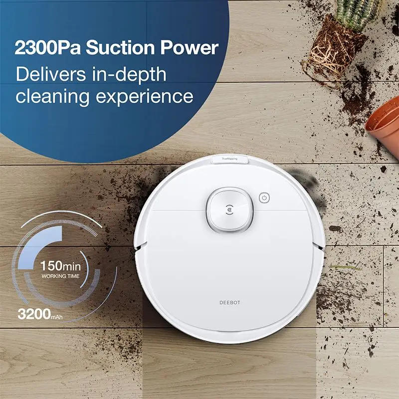 2300pa ECOVACS DEEBOT N8 Smart Floor Sweeping Robot Vacuums With APP Remote Control Mopping Cleaner Robot Vacuum Cleaner