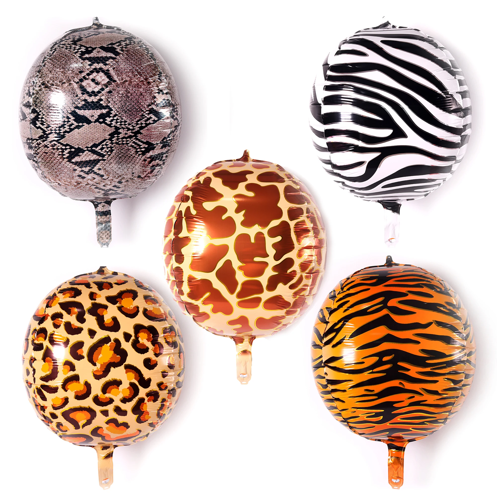 22 inch 4D Jungle Safari Animal Foil Balloons Leopard Tiger Zebra Snake Giraffe 4D Foil Balloons For Animal Party