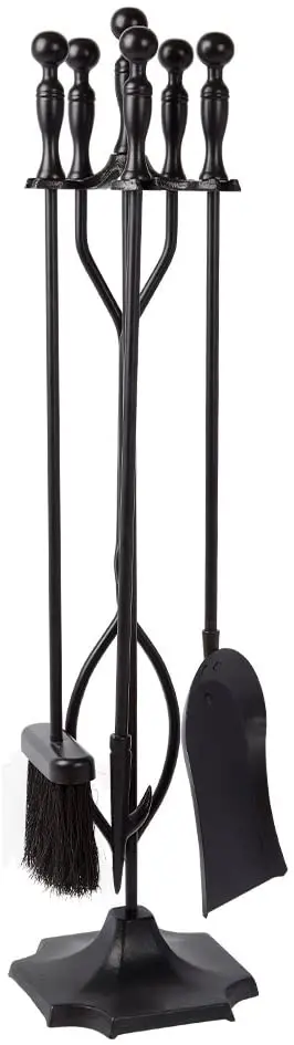 Набор держателей из кованого железа для камина, 5 шт.
