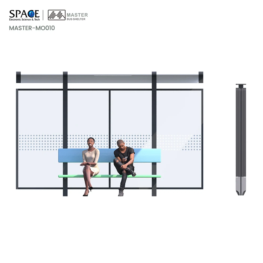ODM / OEM Outdoor Road Sided Smart Bus Shelter Stop Station
