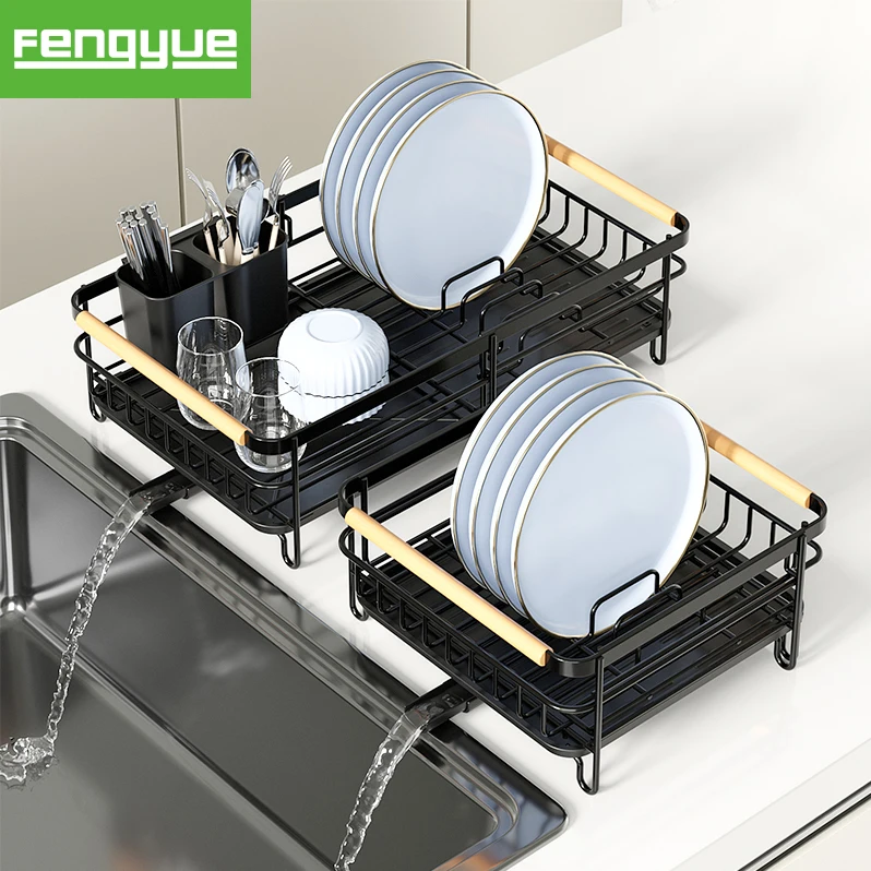 Expandable Metal Wire Dish Plate Bowl Tableware Drain Rack Drying Draining Organizer Large Capacity Dryer for Kitchen