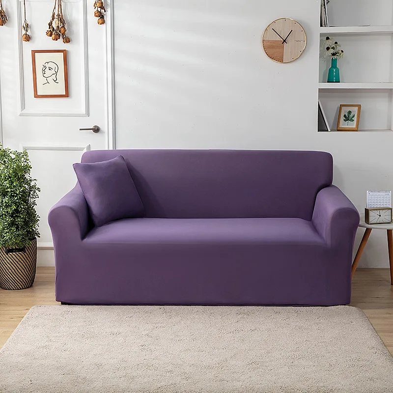 All-inclusive Solid Color Sofa Cloth Polyester Spandex Full Cover Single Double Three Universal Stretch Sofa Cover