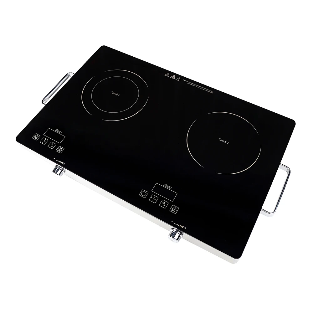 Touchpad knob infrared stoves stainless steel infrared hot plates 2 burners 1800w household electric infrared cooker