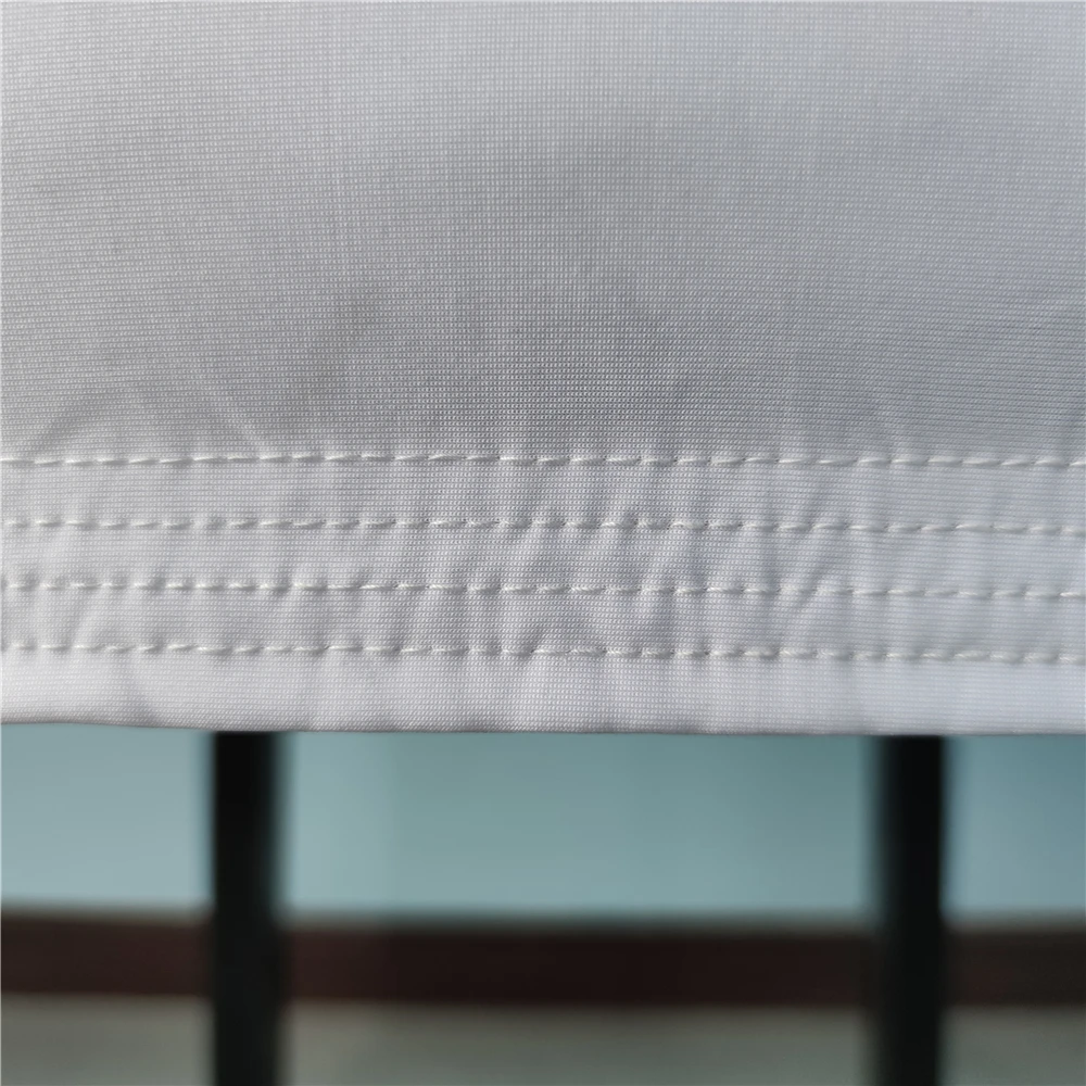 Оптовая продажа белые эластичные чехлы на стулья для столовой из спандекса