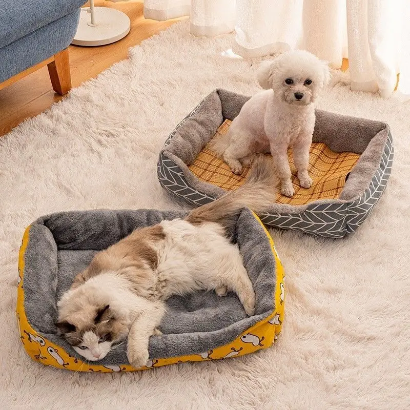Large Pet Cat Dog Bed Warm Cozy Dog House Soft Fleece Nest Dog Baskets House Mat Autumn Winter Waterproof Kennel