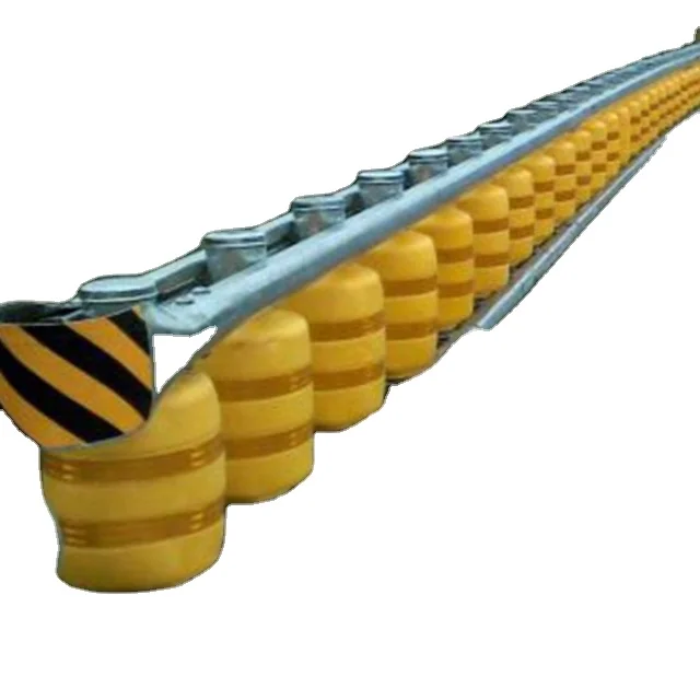 Traffic roller barrier guardrail roadway safety barrier