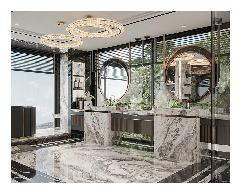 Elegant Bathroom Vanities with Marble Top and Under mount Sink