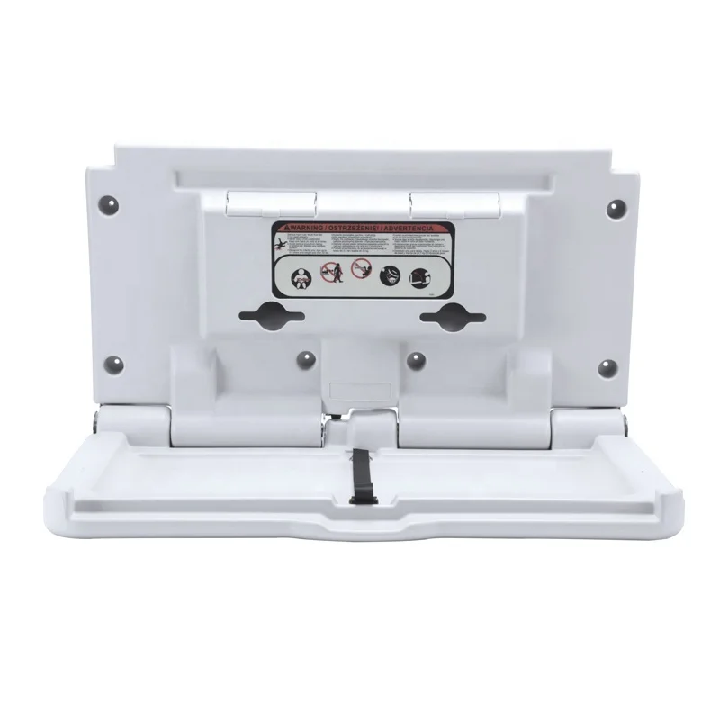 Washroom Folded Hygiene Plastic Baby Changing Table Commercial Infant Bebe Diaper Changing Station With Adjustable Seat Belts