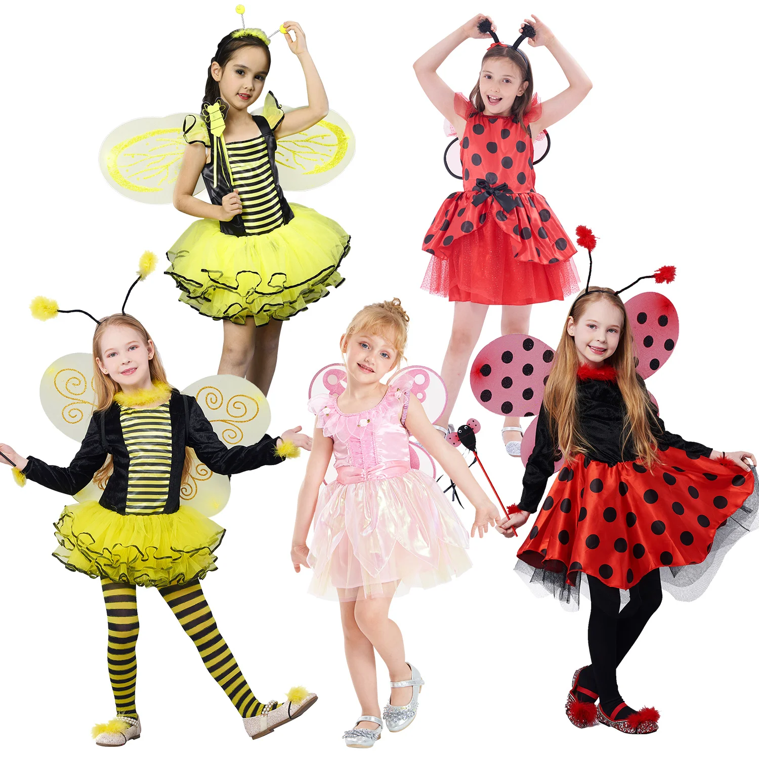  TV & Movie Costumes Girls Dress Kids Ladybug Bumble Bee Fancy Up Outfit Carnival Halloween
