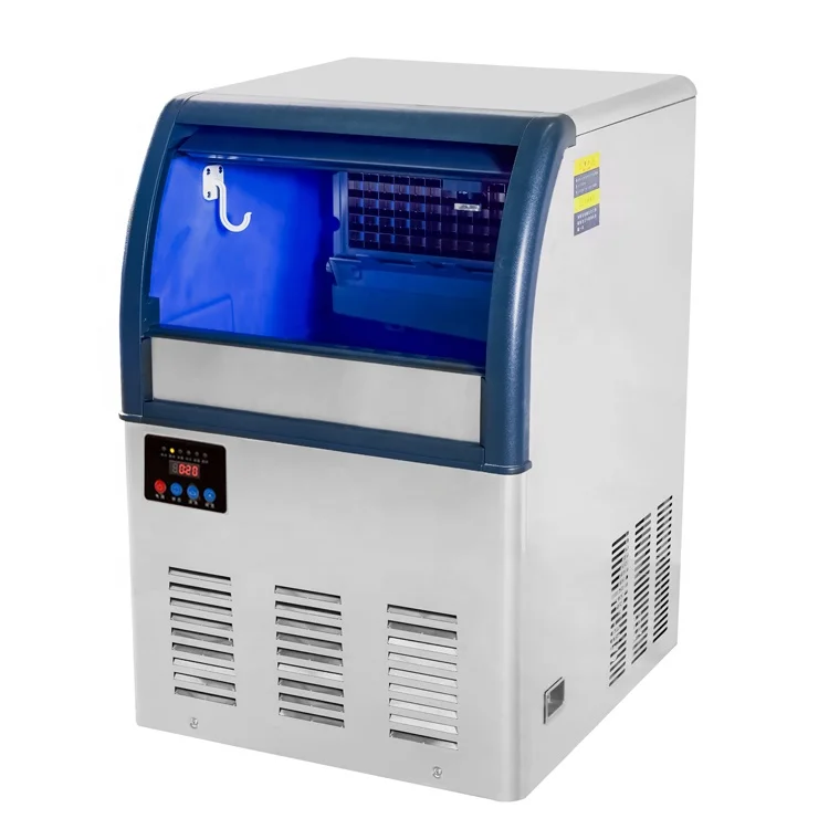 High quality commercial cube ice maker making machine 60kg 150lb with ice bin