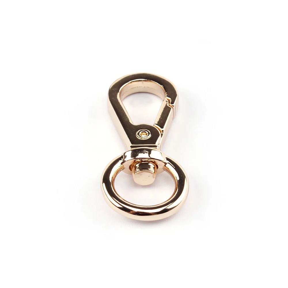 Alloy hook bag high-end light gold handbag, round tail hanging dog buckle