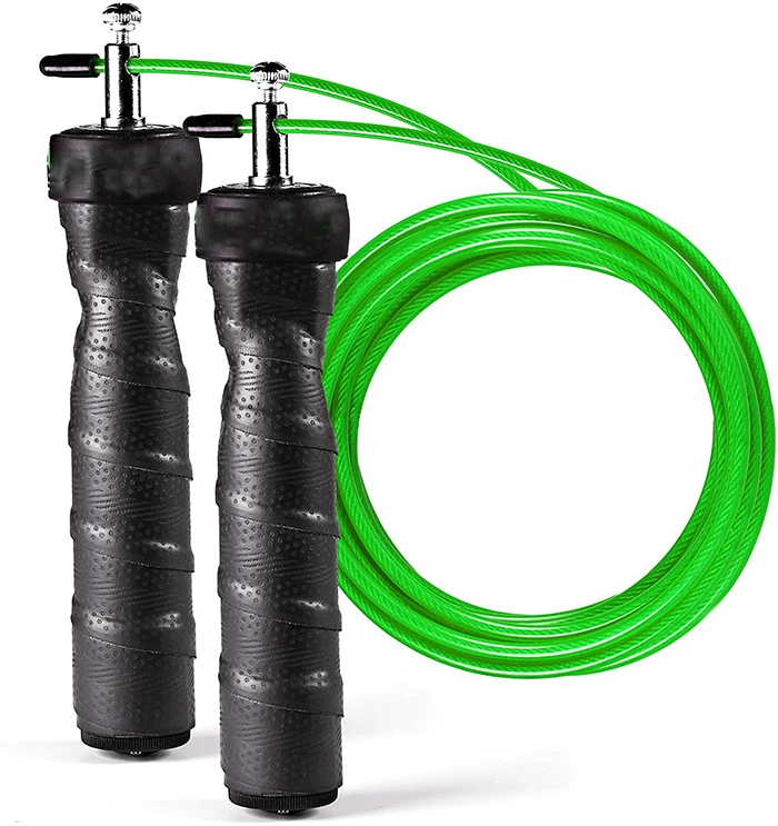 High Quality Fast Heavy Speed Steel Wire Sweatband Handle Heavy Exercise Weighted Skipping Speed Jump Rope With Steel Wire