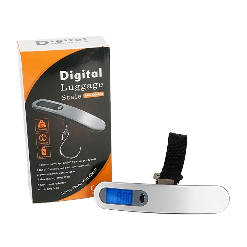 Household electronic portable scale 50kg mini luggage scale stainless steel portable scale