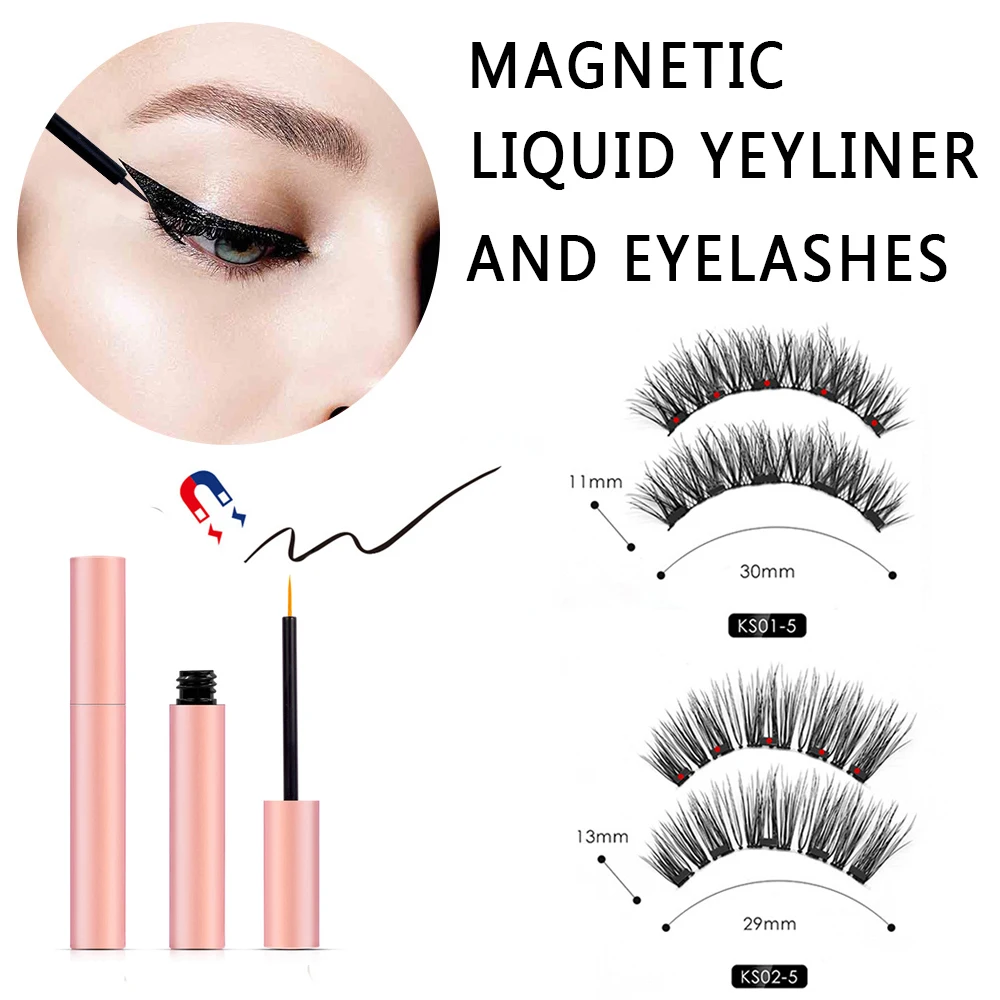 3D Makeup Magnetic Eyelashes Handmade Natural Long False Eyelash With Custom Logo Packaging Box Acrylic Magnet Lashes