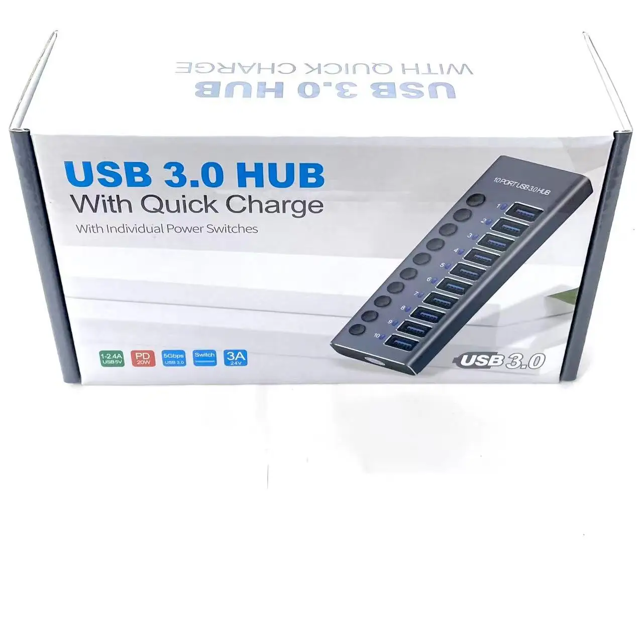 Manufacturer Wholesale Premium Independent Switch Overheating Protection Plug and Play USB 3.0 TO HUB 10port