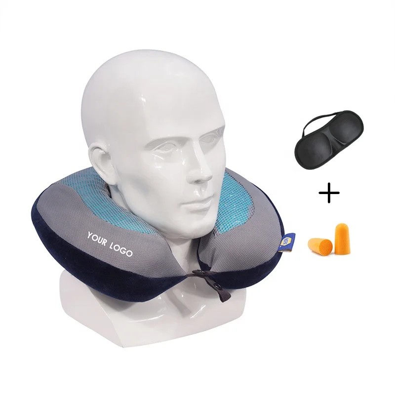 Wholesale Factory Customized Sleeping Camping U-shape neck pillow Car memory foam/ gel Travel neck pillow Both sides can be used