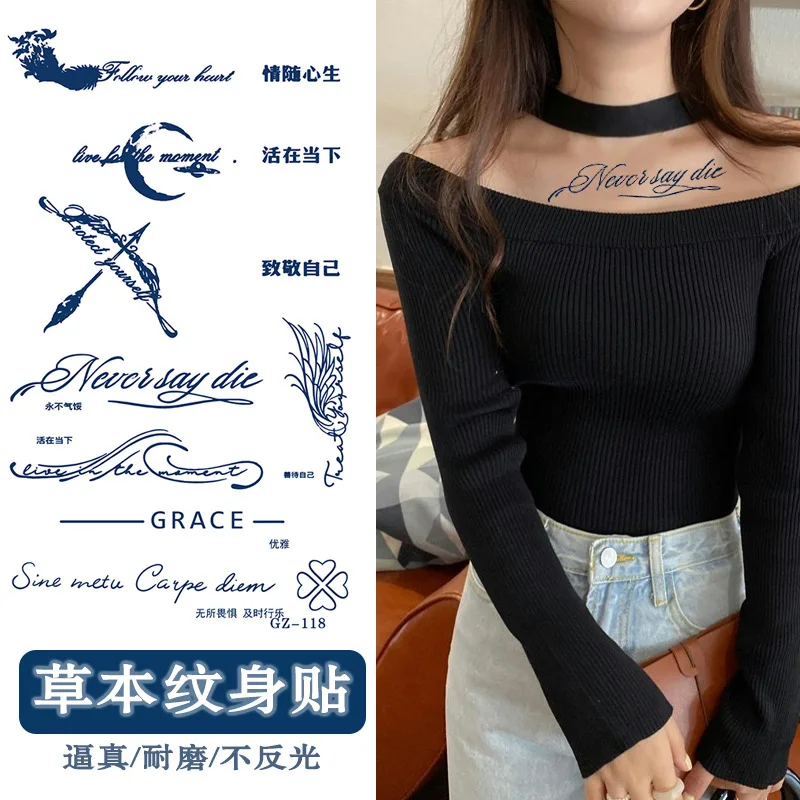 Wholesale Custom 3D Semi-Permanent Herb Body Juice Tattoo Sticker Cute Tattoo Sticker Temporary Tattoo Sticker Waterproof