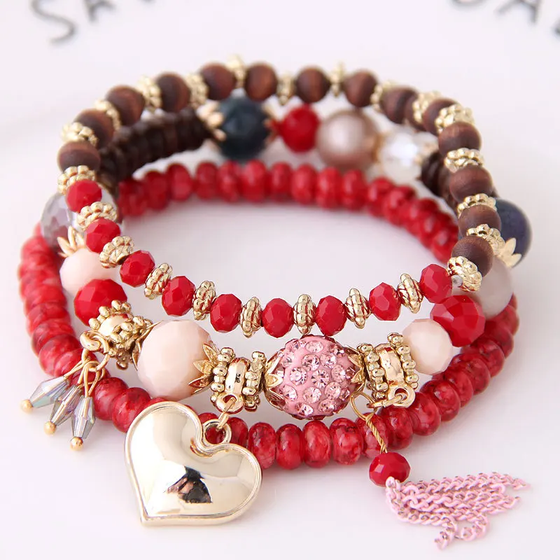  New romantic bead jewelry custom design stone bracelets women bracelete gold plated