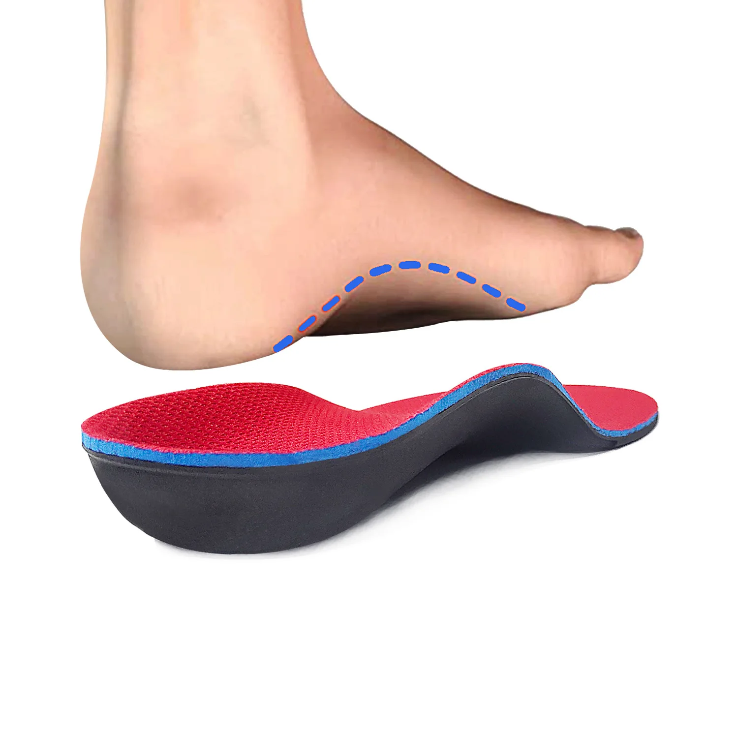 Custom High-Rebound EVA Arch Support Insoles Plantar Fasciitis Shoe Inserts Orthotics for Sports Unisex