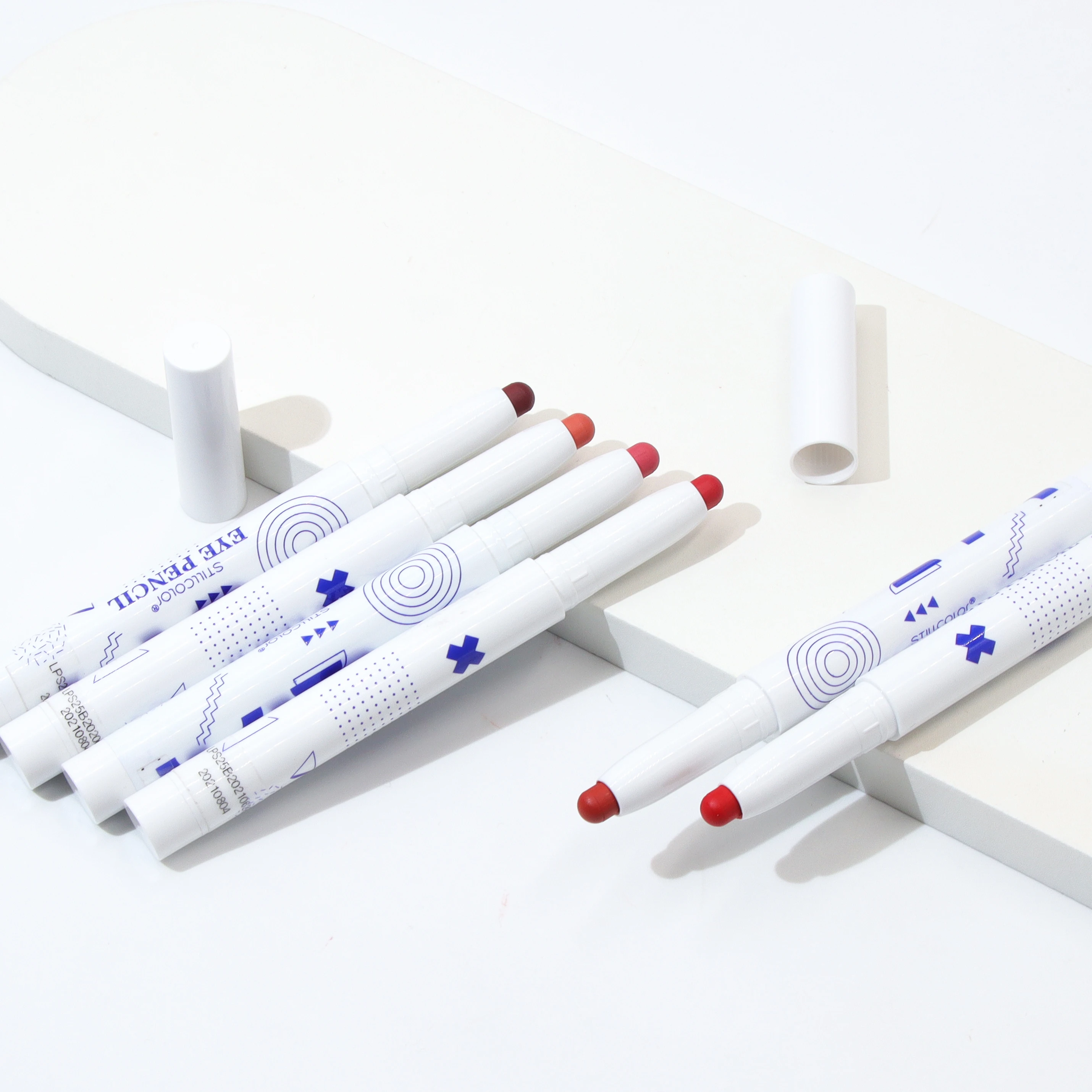 New design free shipping make up colored cosmetic double end matte fashion velvet lipstick lip liner pencil