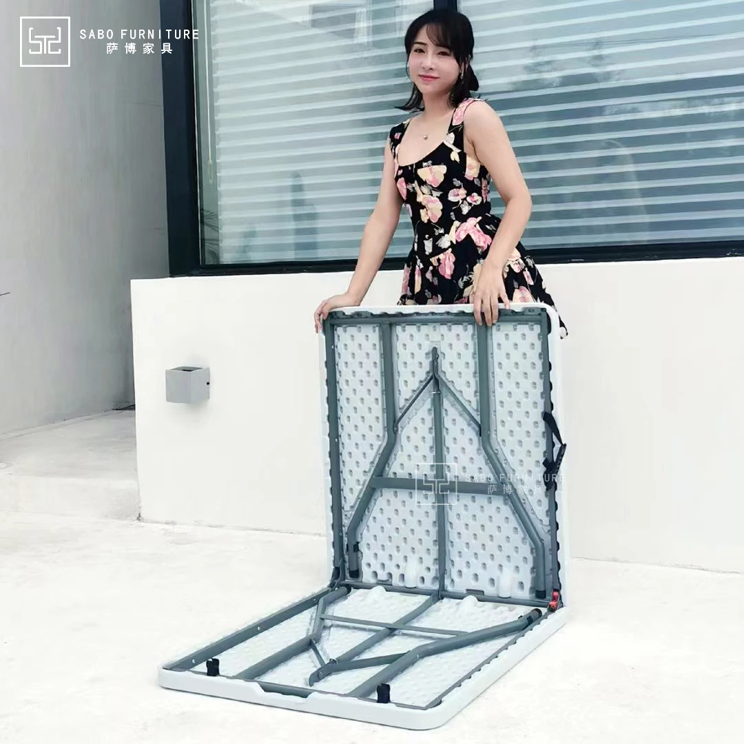 Современный 8-местный складной стол из полиэтилена HDPE 6 футов портативная уличная/уличная мебель фабричная пластиковая уличная для двора