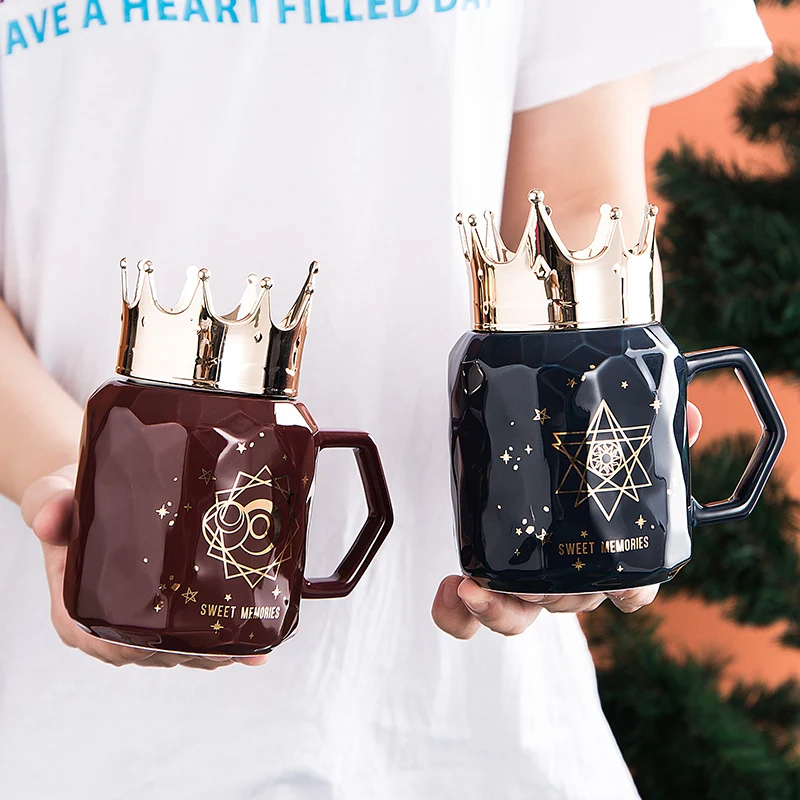 
390Ml Crown Mug Ceramic Mug Mlik Ceramic Ceramic Coffee Mugs 