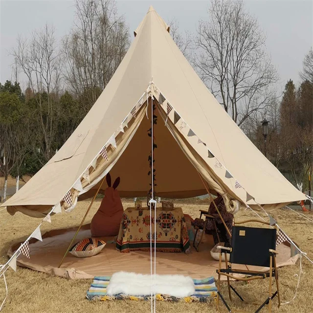 Wholesale Canvas Teepee Hotel  Luxury Outdoor Canopy Large Customization Camping Warehouse Geodesic Dome Glamping Custom Tent