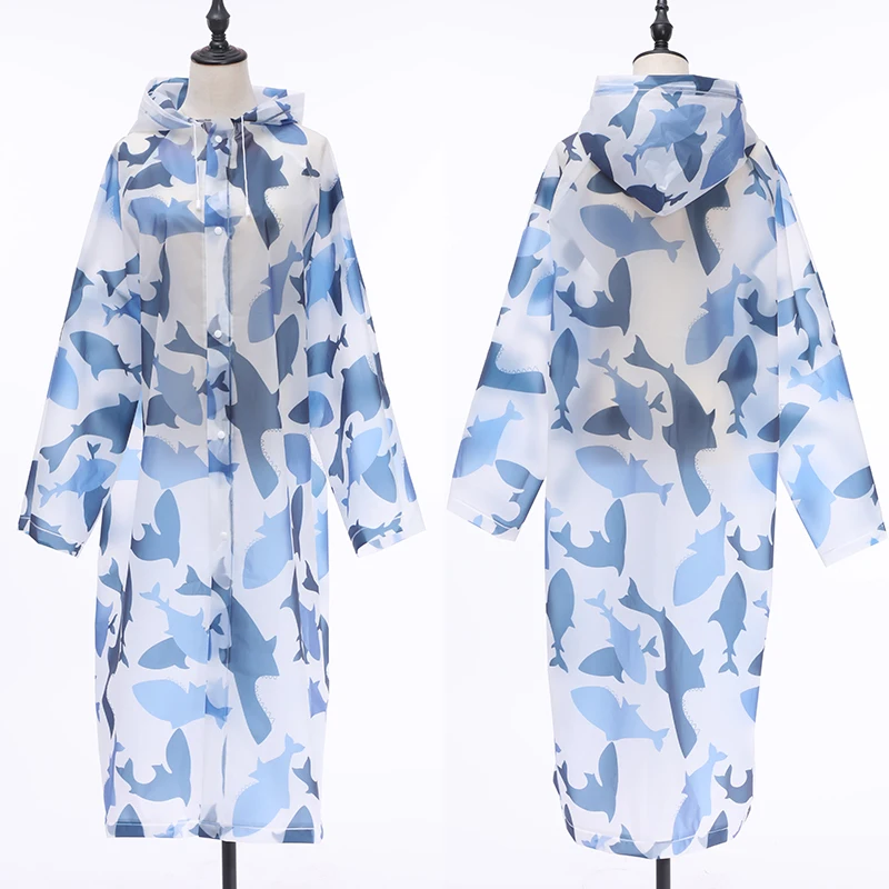 Factory Wholesale Thickened Adult Non-Disposable Full Printing Raincoat Cycling Travel Outdoor Hiking One-Piece Printed Poncho