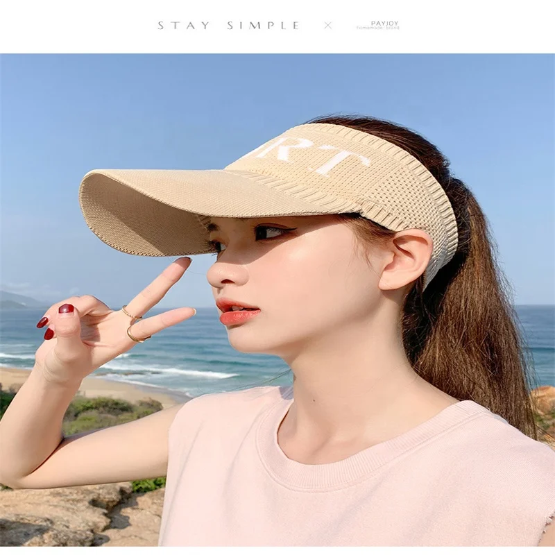 Sun Protection Golf Sports Visor Cap,Running Summer Beach Baseball Visor Hats,Wide Brim Empty Top Custom Logo Sun Visor Cap Hats