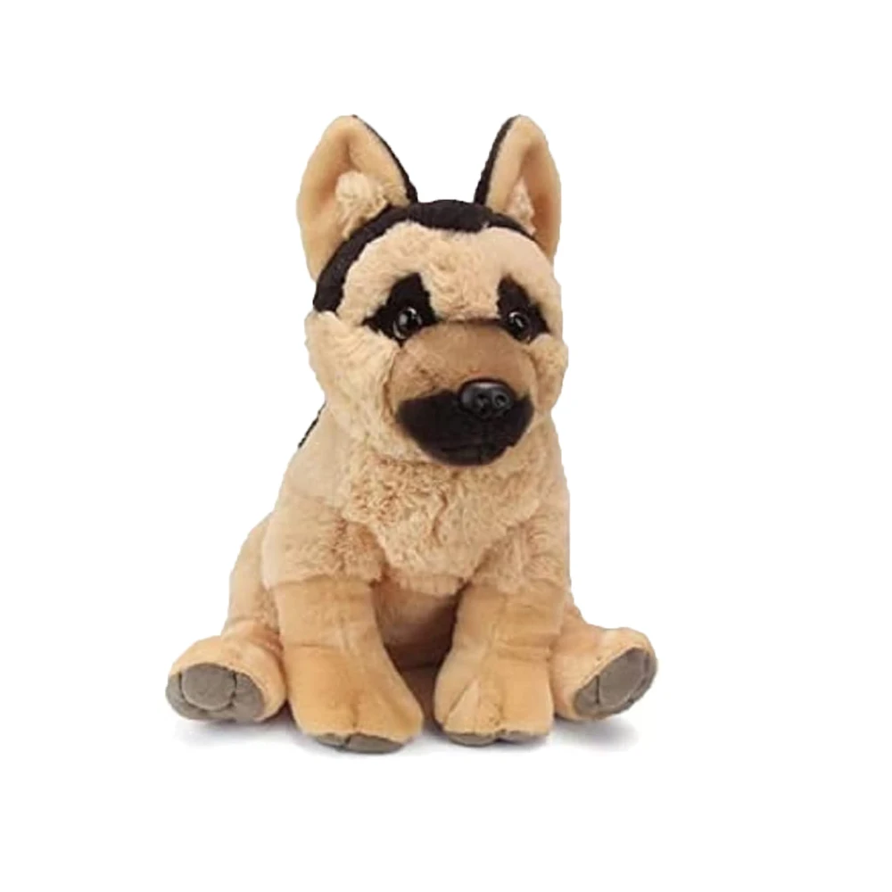 ISO Certified Factory Custom Style Premium Quality Black German Shepherd Dog Stuffed Animal Plush Toys Promotional Brand Logo