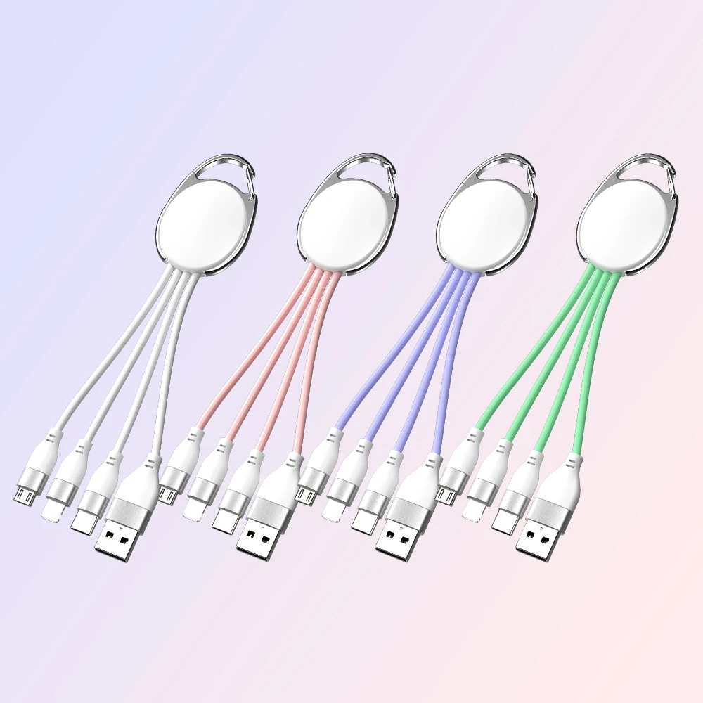 
Mini Portable Micro Usb Type C Cable Fast Charging Sync Data Cord 3 In1 Usb Cable Keychain For Phone 
