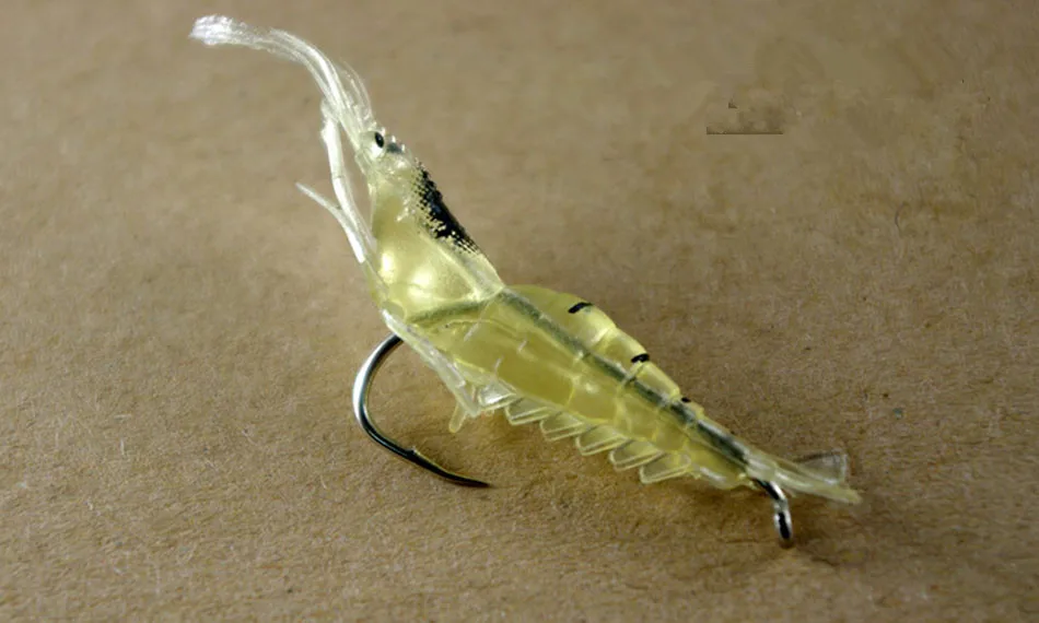 ZHUO RUN Free samples 4cm/1.3g with hook soft shrimp simulation soft insect shrimp  bait soft swim bait shrimp lures