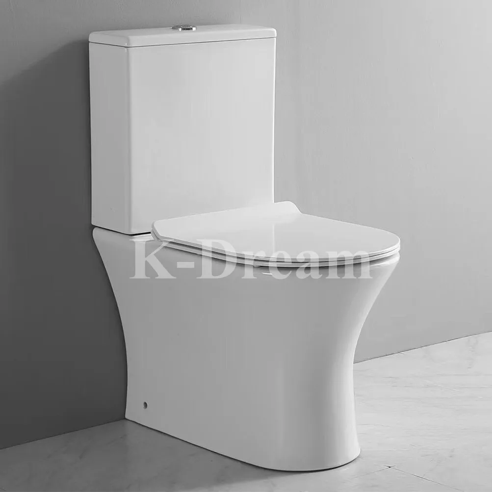 KD-T027TP Grace Bathroom Products Ceramic Modern Two Piece Ceramic WC Toilet Bidet Toilet Hotel Sanitary Ware White Water Closet